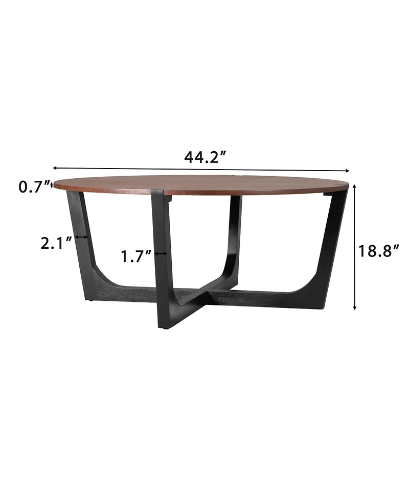 Streamdale Furniture Acacia Wood Coffee Table - 44" Round Modern Design