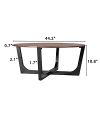 Streamdale Furniture Acacia Wood Coffee Table - 44" Round Modern Design