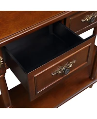 Streamdale Furniture Retro Cherry Console Table with Drawers