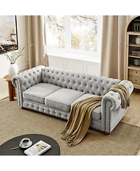 Streamdale Furniture Chesterfield Tufted Linen Sofa