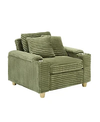 Streamdale Furniture Green Corduroy Sofa Set w/ Storage