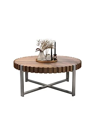 Streamdale Furniture Felief 31.4-inch Round Wood Coffee Table