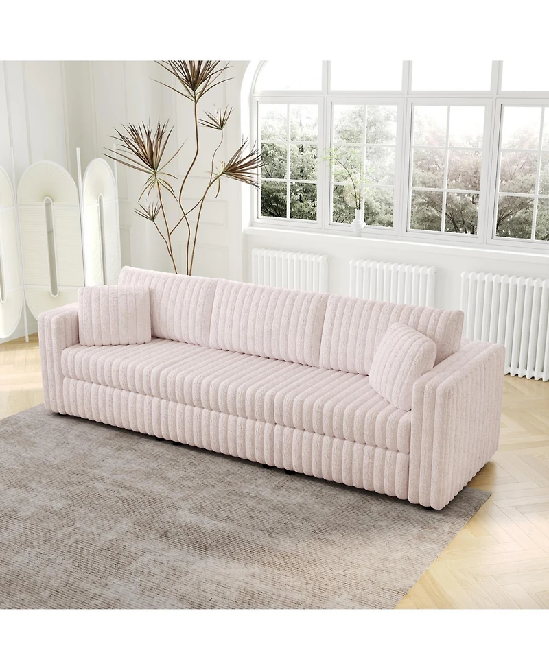 Streamdale Furniture 106" Light Pink Modular Sofa - Modern Plush & Comfortable