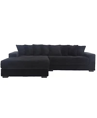 Streamdale Furniture Oversized Corduroy L Shaped Sofa with Chaise & 8 Pillows