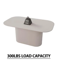 Streamdale Furniture 63" Cream Mdf Dining Table Striped Legs