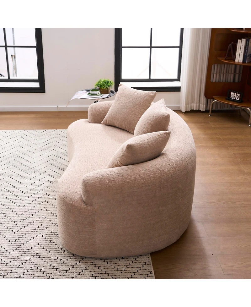 Streamdale Furniture Warm Beige Chenille Loveseat Sofa