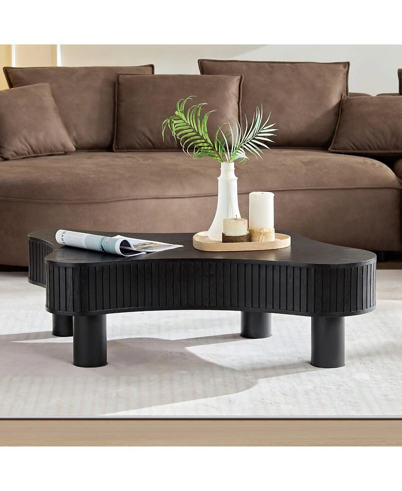 Streamdale Furniture Modern Wooden Drum Coffee Table