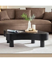 Streamdale Furniture Modern Wooden Drum Coffee Table