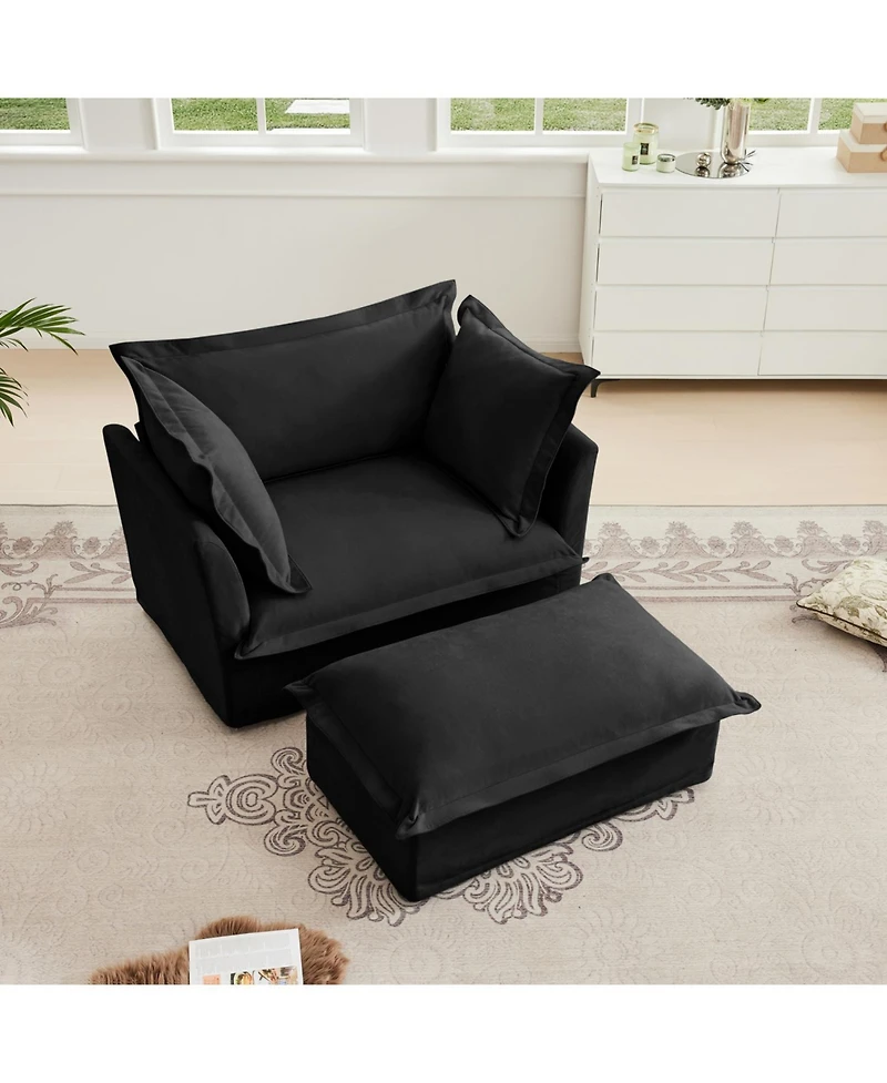 Streamdale Furniture Upholstered Armchair & Ottoman Set