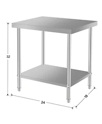 Streamdale Furniture 24"x18" Stainless Steel Kitchen Prep Table w/ Under Shelf