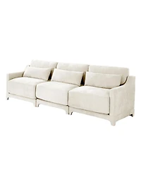 Streamdale Furniture Beige Chenille 3-Seater Sofa with Lumbar Pillow