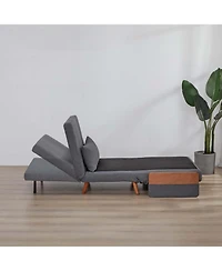 Streamdale Furniture Streamdale Foldable Linen Sofa Bed - Single, Adjustable Back, Space-Saving Sleeper