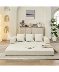 Streamdale Furniture Convertible Folding Mattress Couch - Beige