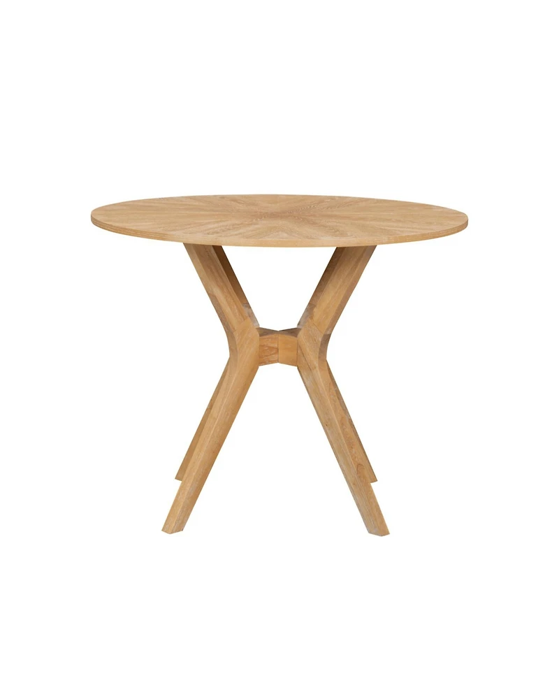 Streamdale Furniture Streamdale Mid-Century Modern Round Dining Table - Oak Veneer