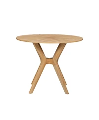 Streamdale Furniture Streamdale Mid-Century Modern Round Dining Table - Oak Veneer