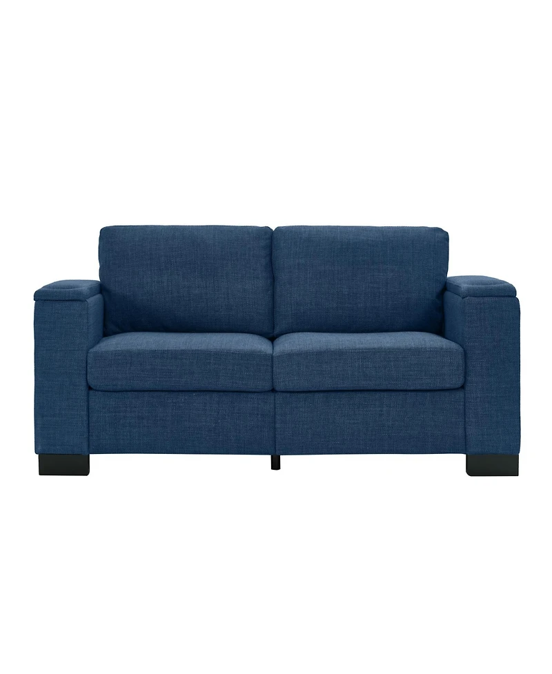 Streamdale Furniture Modern Blue Sofa Set with Cup Holder & Storage