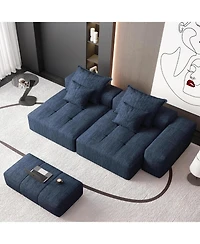 Streamdale Furniture Modern Oversized Chenille Sectional Sofa with Chaise & Pillows