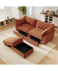 Streamdale Furniture Streamdale 2-Seater Sofa w/ Ottoman & Storage