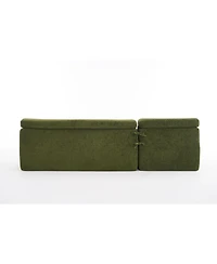 Streamdale Furniture Convertible Chenille Sectional Sofa, Chesterfield Design, 104.7"