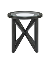 Streamdale Furniture Modern Glass Coffee Table - Wood Base, Round Top