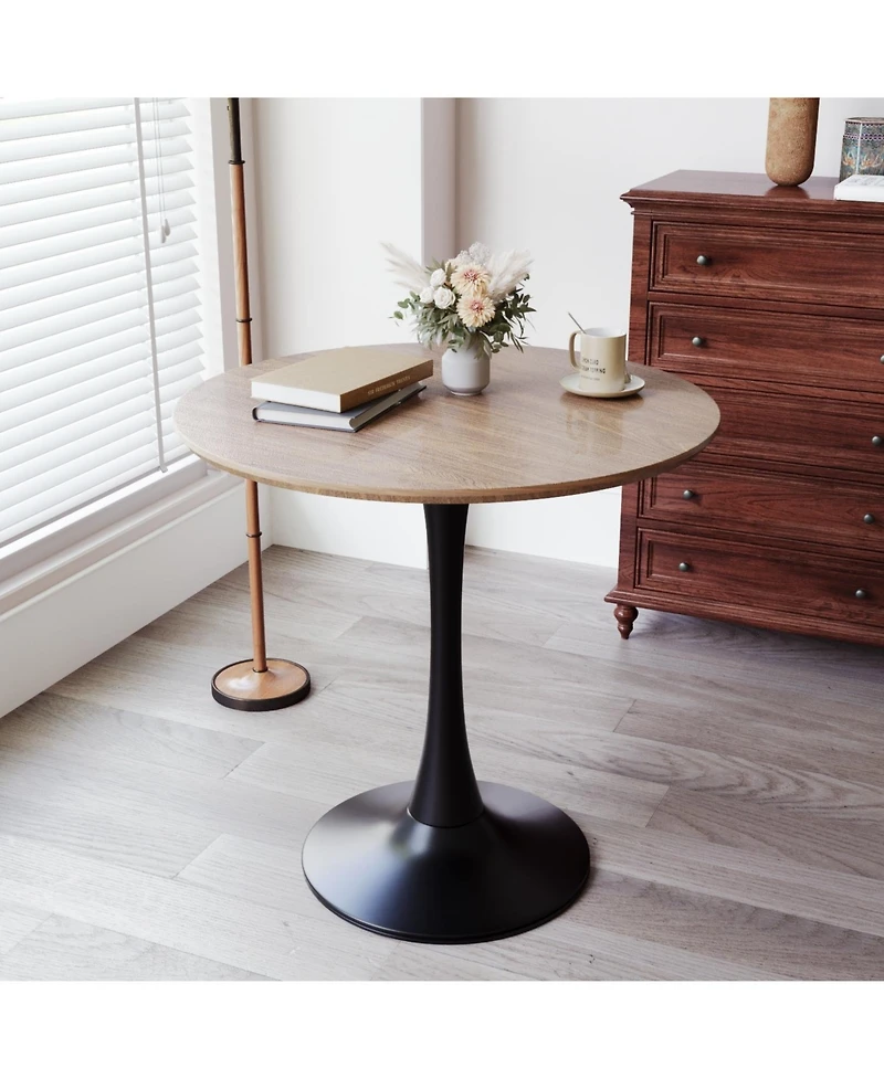 Streamdale Furniture 31.5" Walnut Round Dining Table - Tulip Base