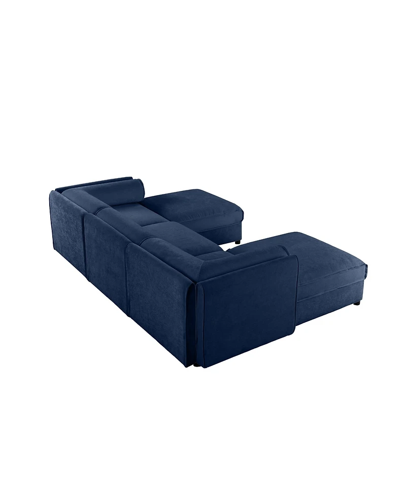 Streamdale Furniture Chenille Sofa with Storage & Ottoman