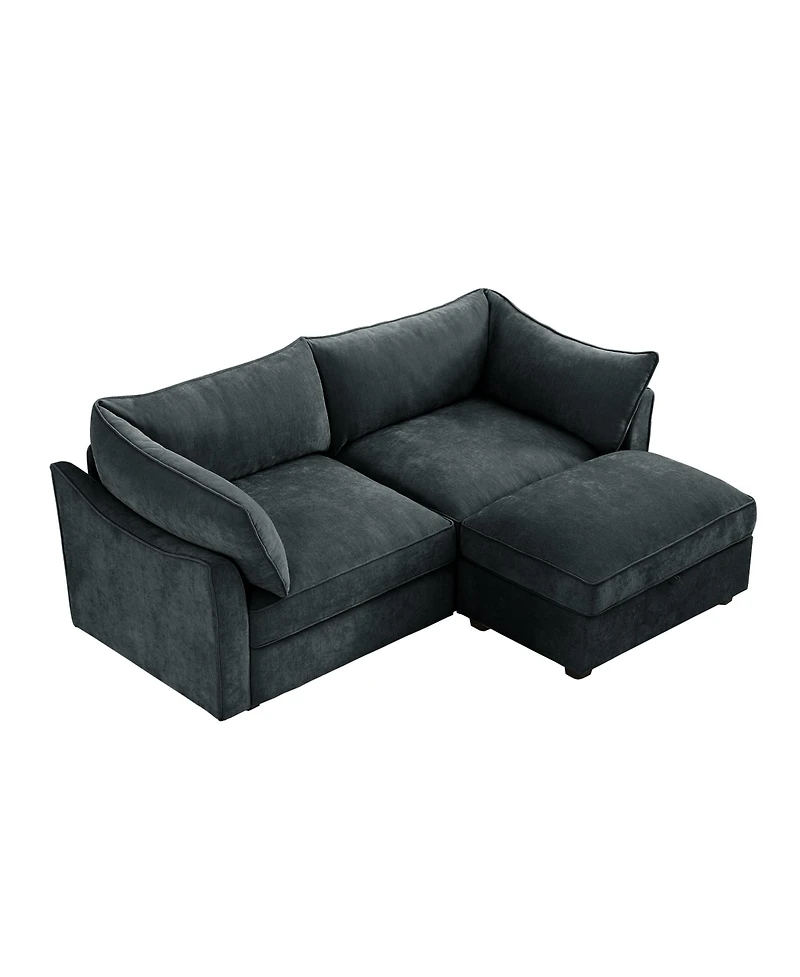 Streamdale Furniture 2-Seater Sofa with Ottoman & Storage