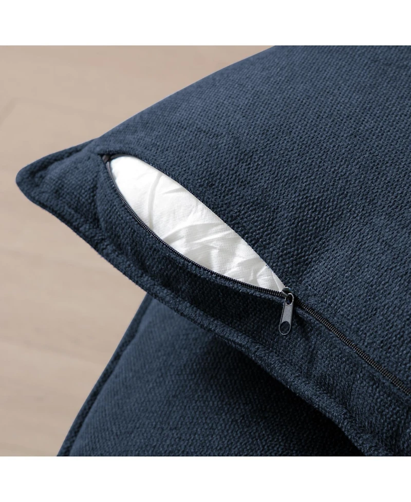 Streamdale Furniture 130" U-Shaped Sofa with Console, Cupholders, Sleeper & Chaise (Blue)