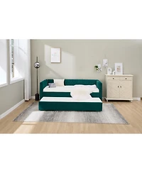 Streamdale Furniture Emerald Velvet Daybed - Modern Diamond Design