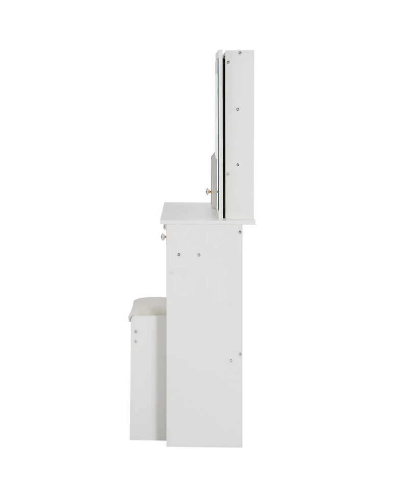 Streamdale Furniture 3-Piece Wood Vanity Table Set with Mirror, Stool & Storage