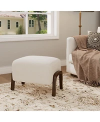 Streamdale Furniture Upholstered Ottoman, Wooden Legs