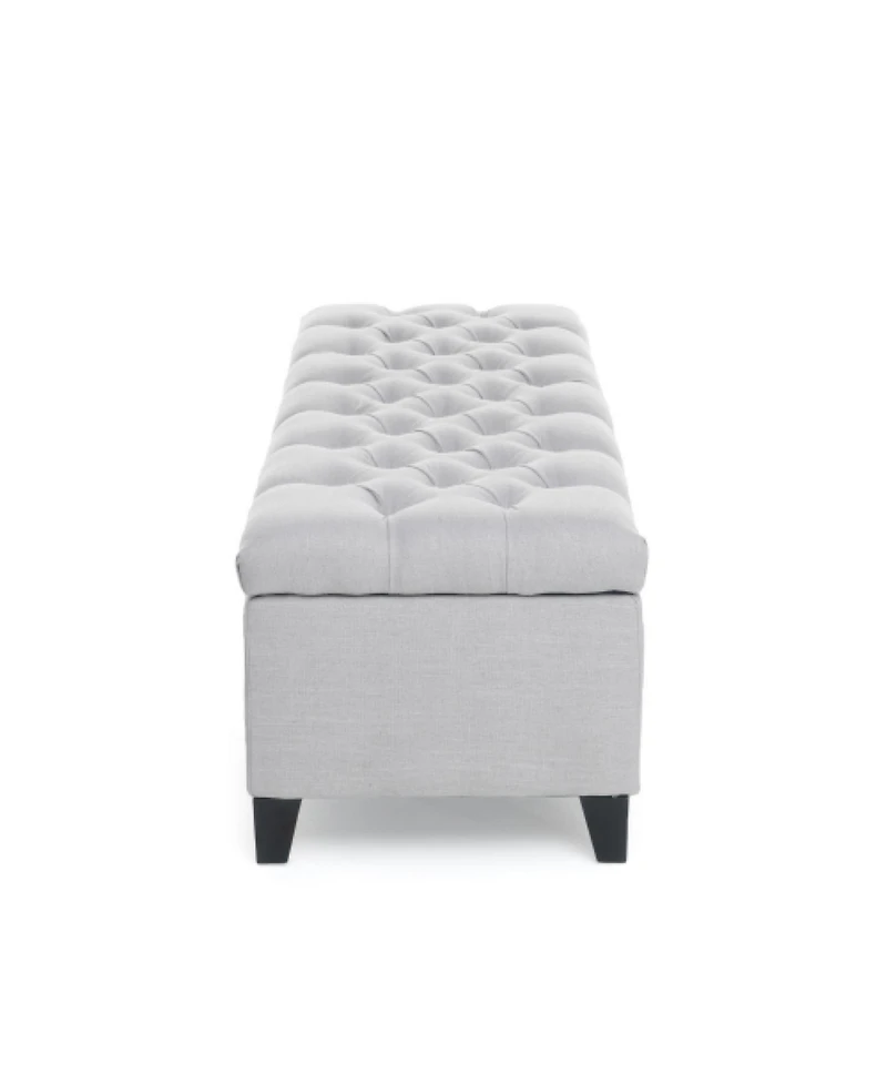 Streamdale Button Tufted Diamond Stitch Storage Ottoman Bench