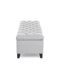 Streamdale Button Tufted Diamond Stitch Storage Ottoman Bench