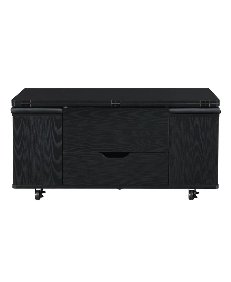 Streamdale Furniture + 5-Piece Wood Lift-Top with Storage & Casters Coffee Table Set