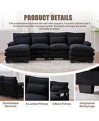 Streamdale Furniture U Shaped Cloud Couch