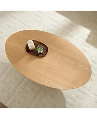 Streamdale Furniture Modern Oval Drum Coffee Table - 47.24 Inch, Natural