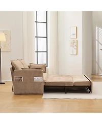 Streamdale Furniture 59.5" Chenille Sleeper Sofa Bed w/ Storage & Usb Charging