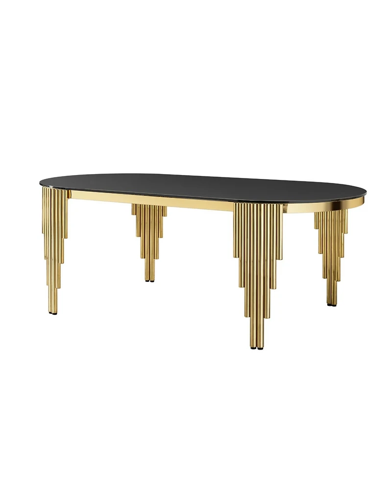 Streamdale Furniture Streamdale Glass Top Oval Dining Table