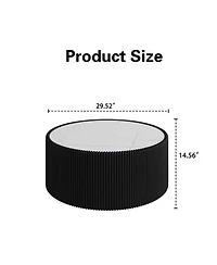 Streamdale Furniture Light Marble Top Leather Coffee Table