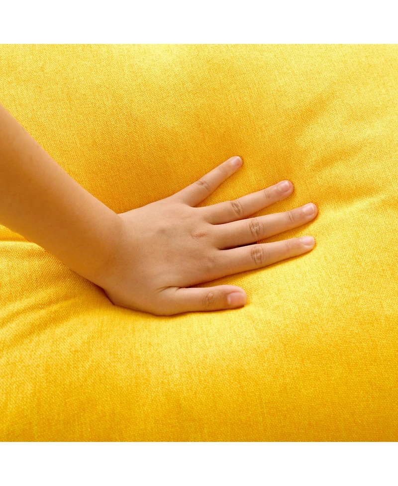 Streamdale Furniture L-Shaped Sectional Sofa w/ Storage - Yellow Cotton-Linen