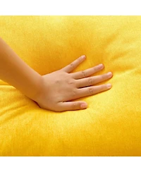 Streamdale Furniture L-Shaped Sectional Sofa w/ Storage - Yellow Cotton-Linen