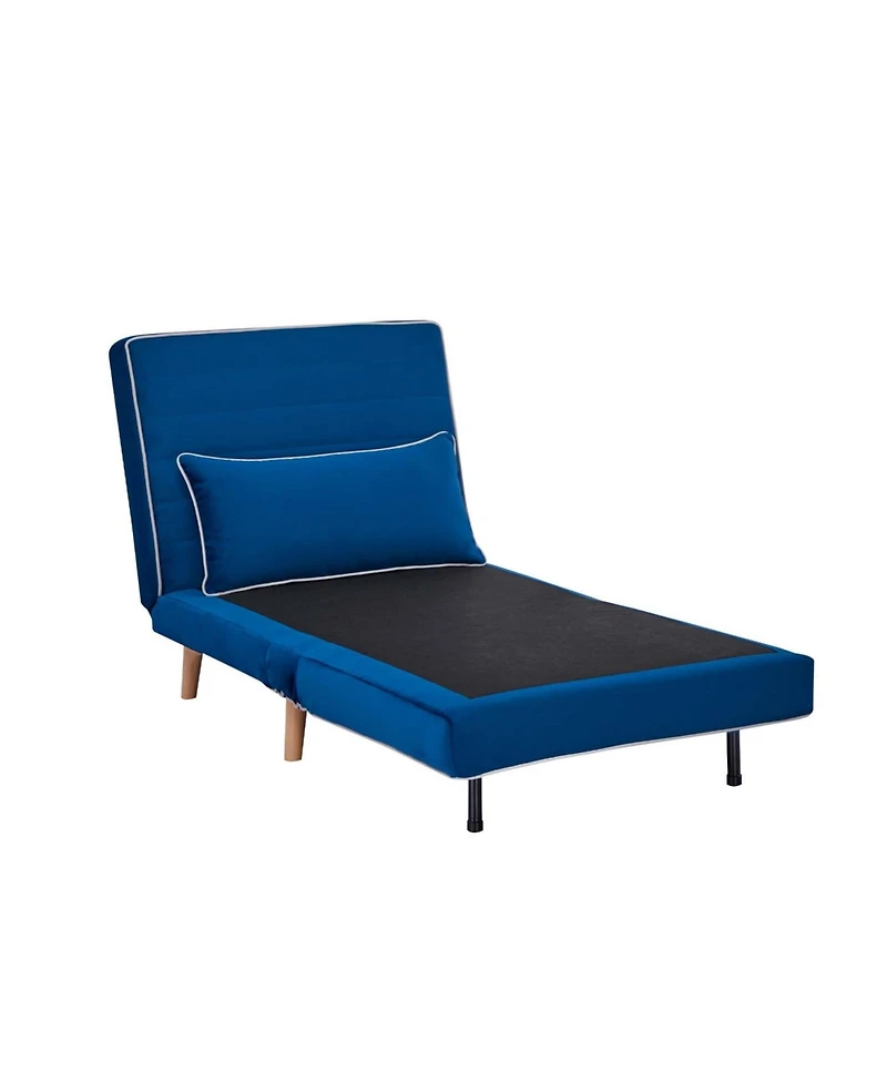 Streamdale Furniture Modern Blue Velvet Foldable Sofa Bed Set (2
