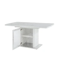 Streamdale Furniture Modern Extendable Marble Dining Table with Storage