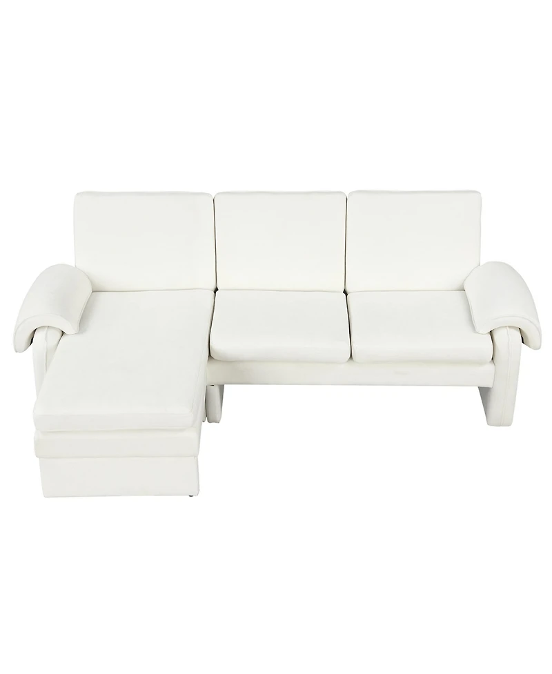 Streamdale Furniture 94" Convertible Futon Sofa Bed Chaise & Pillows