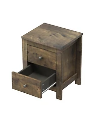 Streamdale Furniture Rustic Nightstand Set of 2 with Storage