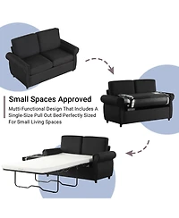 Streamdale 57.9" Pull Out Sofa Bed Loveseat Sleeper with Twin Memory Mattress Two Usb Ports for Living Room Spaces