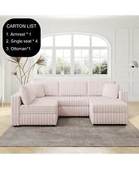 Streamdale Furniture Soft U-Shaped Sofa for 4 with Matching Ottoman.