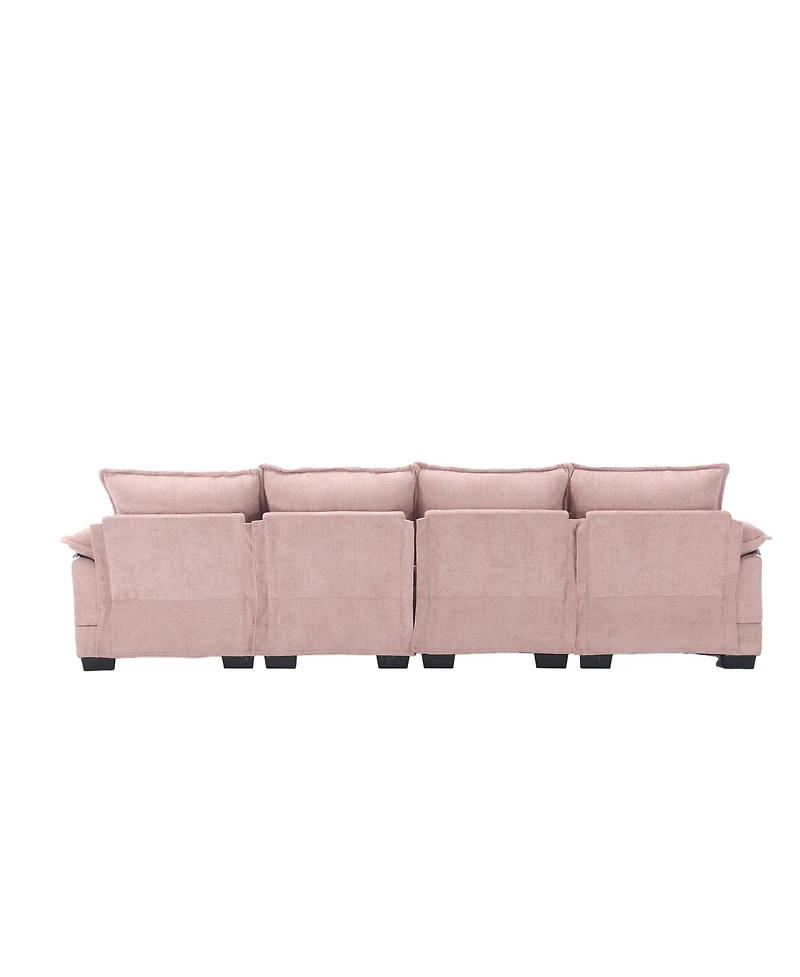 Streamdale Furniture Chenille, high quality sponge filling, solid wood frame, oversized four-seater, U-shaped combination sofa