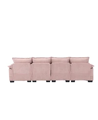 Streamdale Furniture Chenille, high quality sponge filling, solid wood frame, oversized four-seater, U-shaped combination sofa