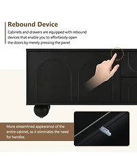 Streamdale Furniture Arched Door Tv Stand with Drawers for TVs up to 75", 5 Iron Legs